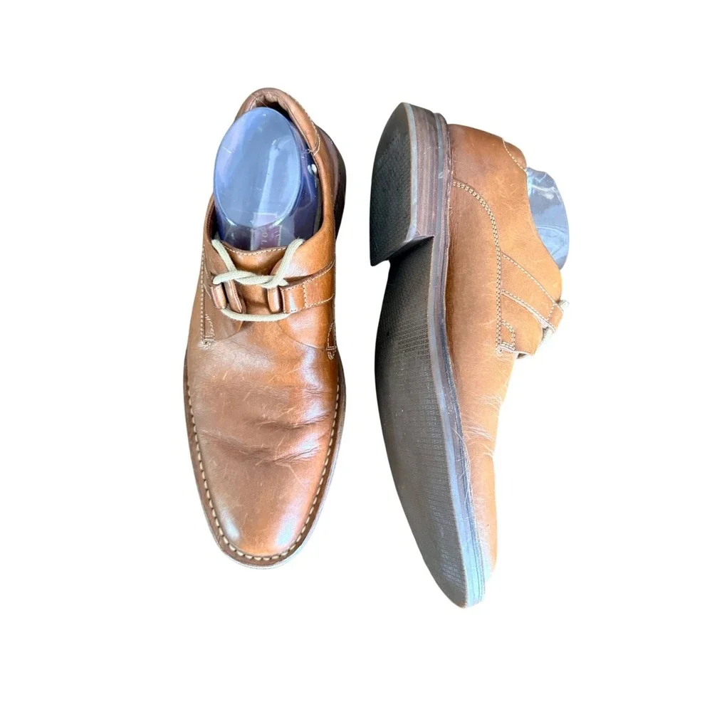 Cole Haan Tan Leather Derby Shoes Mens 8M C03503 Made in Brazil Brown Lace Up